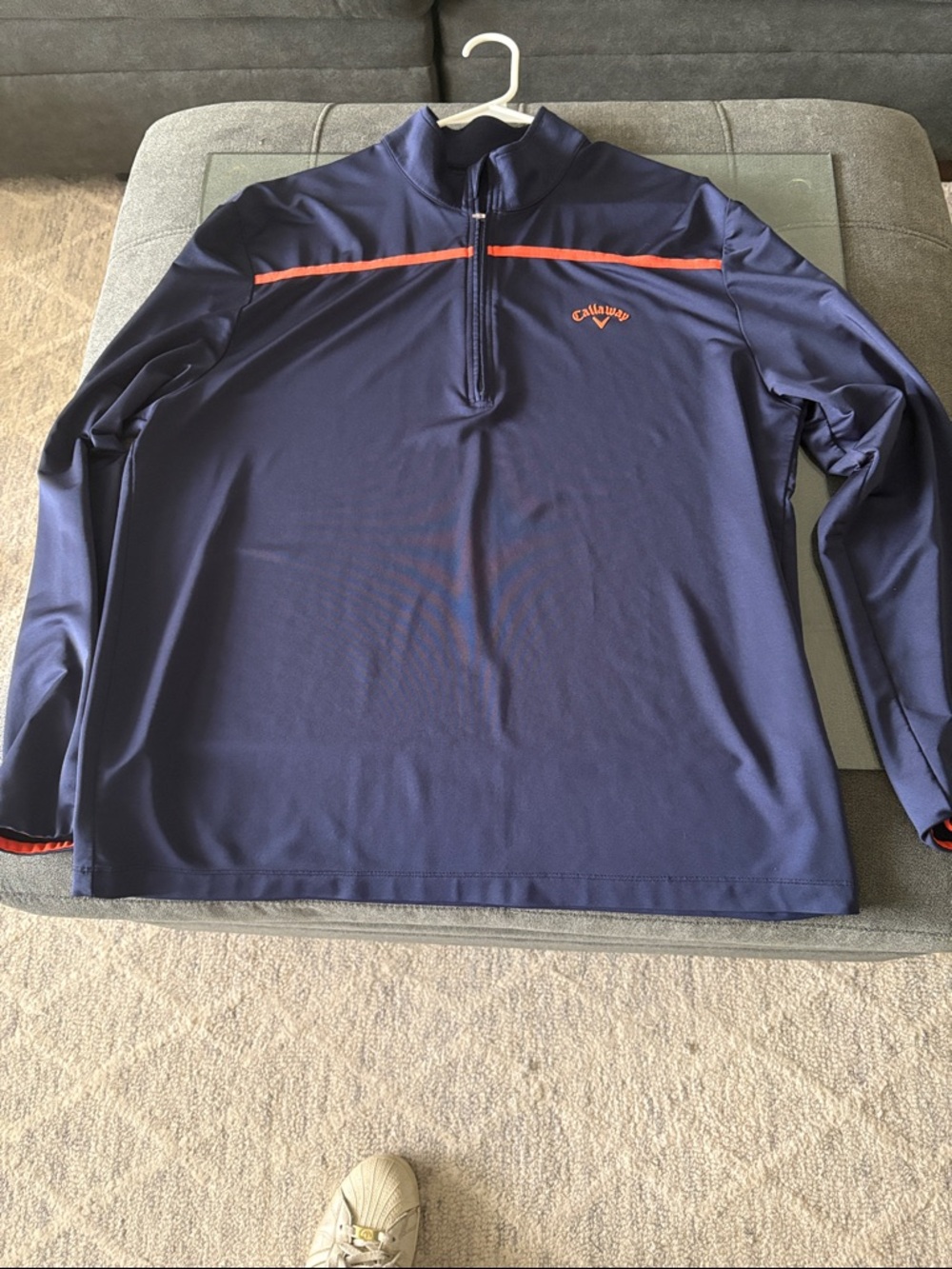 Callaway Navy Half-Zip Performance Jacket with Orange Trim